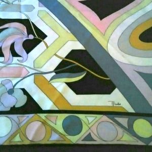 Emilio Pucci silk geometric pattern scarf